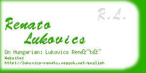 renato lukovics business card